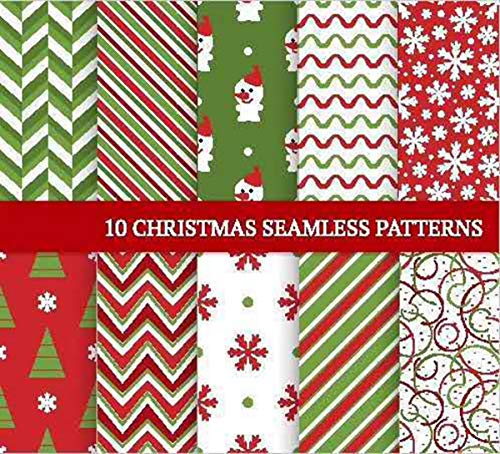 MoonyLI Christmas Cotton Craft Fabric Bundle Patchwork Bundle Santa Claus Fabric Scraps for Christmas DIY Sewing Quilting 5050cm Different Pattern Cloths Christmas Fabric