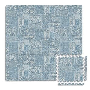 floorpops fp3597 mercado interlocking floor tiles, blue