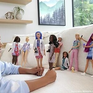 Barbie Nurse Fashion Doll with Medical Tool Print Top & Pink Pants, White Shoes & Stethoscope Accessory