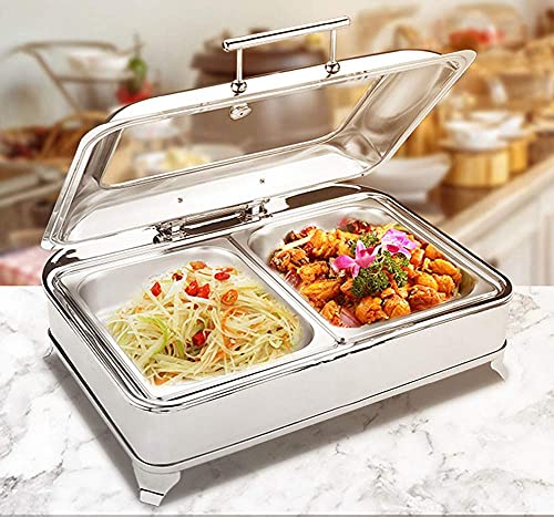 Food Warmers for Parties Buffets Electric, Stainless Steel Buffet Server and Warming Tray, 9L, Chafing Dish Buffet Set - Adjustable Temperature + Hot Plate Electricgn 1/3