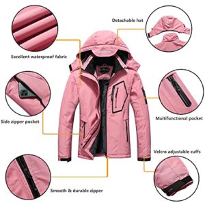 SUOKENI Women's Waterproof Ski Jacket Warm Winter Snow Coat Hooded Raincoat