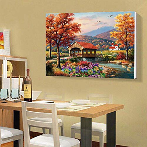 Coolstek Paint by Numbers Kits for Kids Adults Beginner, DIY Acrylic Oil Painting On Canvas,16 x 20 inch Autumn Fields-Without Frame