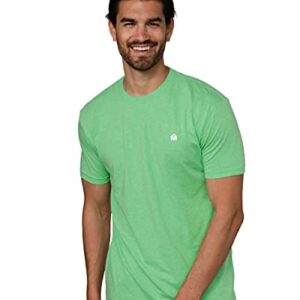 INTO THE AM Premium Men's Fitted Crew Neck Basic Tees - Modern Fit Fresh Classic Short Sleeve Logo T-Shirts for Men (Light Green, Large)