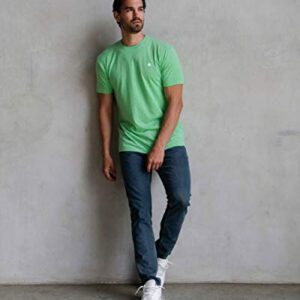 INTO THE AM Premium Men's Fitted Crew Neck Basic Tees - Modern Fit Fresh Classic Short Sleeve Logo T-Shirts for Men (Light Green, Large)