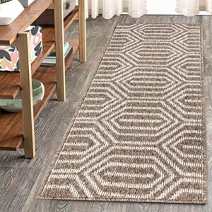 refetone hallway rug washable runner mat non slip for entryway entrance kitchen laundry room- 20"x59", camel