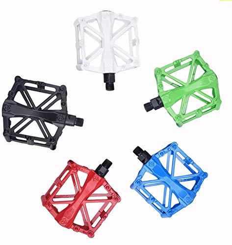 Free-fly Bicycle Pedal - Aluminum Bearing Bike Pedals with 16 Anti-Skid Pins - Lightweight Platform Pedals - Universal 9/16" Bike Pedal for Mountain BMX MTB Road Bike (White)