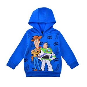 disney toy story woody and buzz lightyear boys’ pullover hoodie for toddler, little and big kids - blue