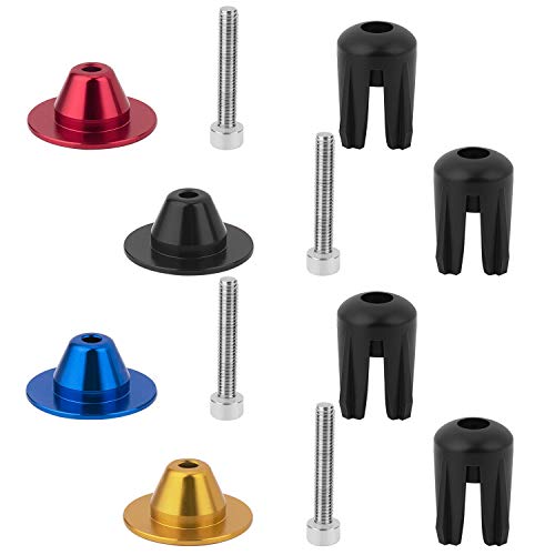 Awpeye 6 Pairs Aluminum Bar End Plugs Handlebar End Plugs Handlebar Caps with Installation Tool for Most Bicycle, Mountain Bike, Road Bike, MTB, BMX(Black/Red/Gold/Blue)