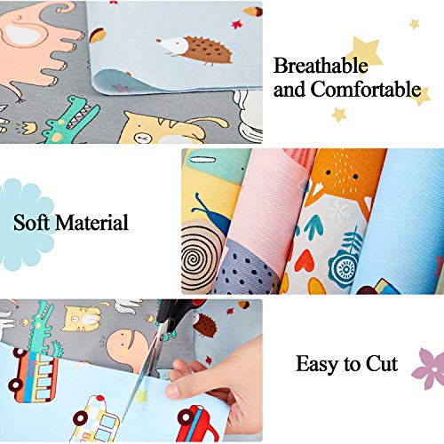 30 Pieces Animals Fat Quarters Fabric Bundles Cute Pattern Fabric Squares 10 x 10 Inch Squirrel Elk Bear Sewing Fabric Scrap for Quilting Patchwork Scrabooking Cloth DIY Craft