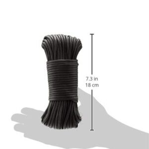 Amazon Basics 550 Type III Paracord, 7-Strand Core, High Strength - 5/32 Inch x 100 Foot (4mm x 30m), Black