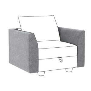 honbay side armrest module for modular sofa pair of armrests for sectional modular couch, grey