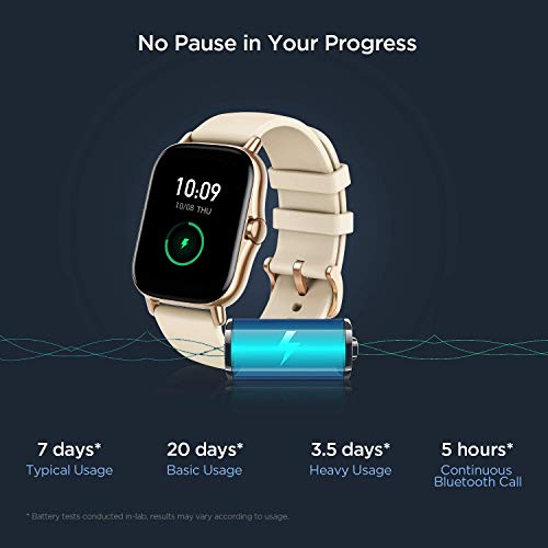 Amazfit GTS 2 Smart Watch for Women Android iPhone, Bluetooth Phone Call, Built-in Alexa & GPS, Fitness Watch with 90 Sports Modes, Blood Oxygen Heart Rate Tracker, 5 ATM Water Resistant, Gold