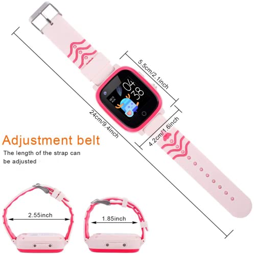 4G Kids SmartWatches, IP67 Waterproof LBS WiFi GPS Tracker Children Smartwatch Phone Call for Boys Girls, Touch Screen Cellphone Video Call Voice Chat Anti-Lost SOS Learning Toy for Kids Gift, Pink