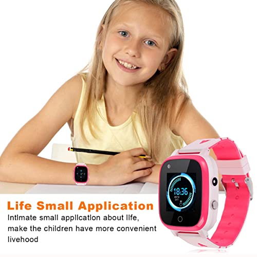 4G Kids SmartWatches, IP67 Waterproof LBS WiFi GPS Tracker Children Smartwatch Phone Call for Boys Girls, Touch Screen Cellphone Video Call Voice Chat Anti-Lost SOS Learning Toy for Kids Gift, Pink