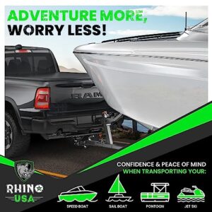 Rhino USA Boat Trailer Winch Strap (2 Inch x 20 Foot) - 5,016lb Maximum Break Strength - Ultimate Marine Whinch Pulley Straps for Pontoon, Waverunner, Fishing Boat + Many More (Black)