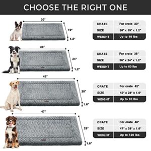 Western Home Dog Crate Bed for Small Medium Large Dogs for 30/36/42 inch Crate Pad, Dog Beds for Pet Bed, Washable and Bottom Anti-Slip Thin Dog Pad, Crate Mat