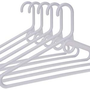 Quality White Hangers 10-Pack - Super Heavy Duty Plastic Clothes Hanger Multipack - 17 inch Thick Strong Standard Closet Clothing Hangers with Hook for Scarves and Belts Coat Hangers (White, 10)