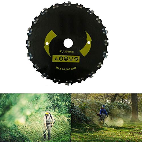 BlueNatHxRPR 9" Chainsaw Brush Cutter Blade 20 Teeth with Adapter Ring for String Trimmer Weed Eater Brush Cutter