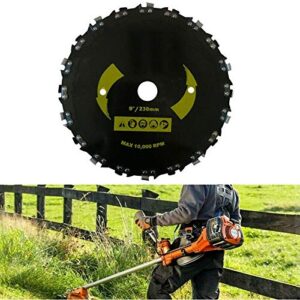 BlueNatHxRPR 9" Chainsaw Brush Cutter Blade 20 Teeth with Adapter Ring for String Trimmer Weed Eater Brush Cutter