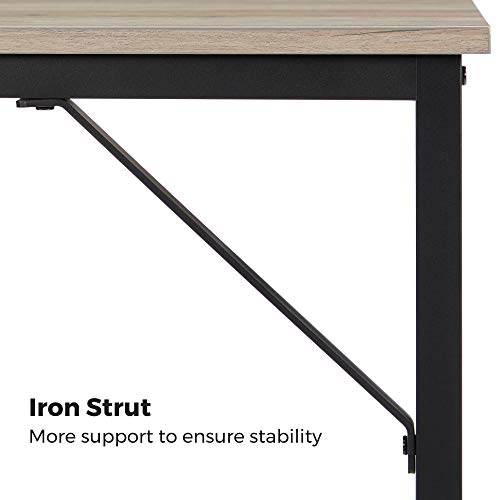 VASAGLE 39-Inch Computer Writing Desk, Home Office Small Study Workstation, Industrial Style PC Laptop Table, Steel Frame, 39.4, Greige + Black