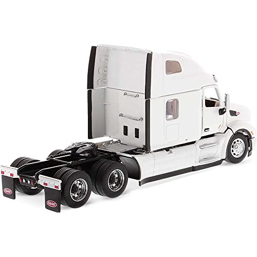 Diecast Masters Peterbilt Model 579 Ultraloft Tractor, Concrete Mixer Truck - Pearl White | SBFA with 72" Sleeper| 1:50 Scale Model Semi Trucks | Diecast Model 71072