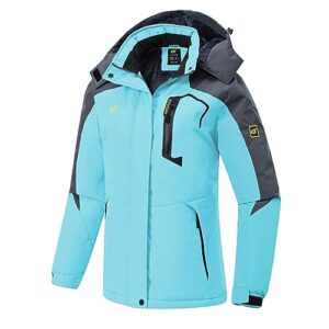 pdbokew women's skiing snowboarding jackets fleece hood mountain snow coat