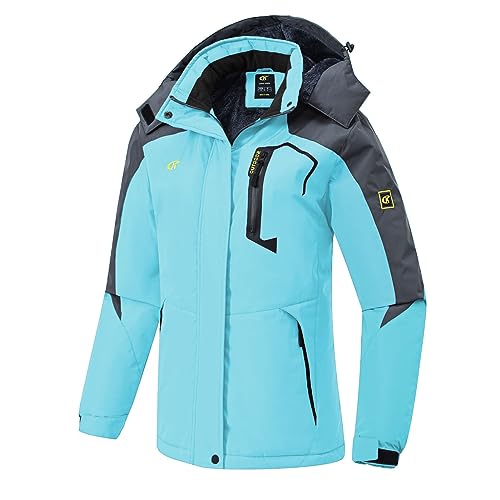 Pdbokew Women's Skiing Snowboarding Jackets Fleece Hood Mountain Snow Coat