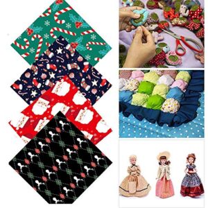 MoonyLI Christmas Cotton Fabric Craft Bundle Fabric Plaid Check Fabric Cloth Fabric Print Printed Fabric Scraps DIY Craft Christmas Patchwork Sewing Quilting Fabric Precut Fabric 6Pcs