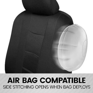 carXS Seat Covers for Cars, Black Two-Tone Car Seat Covers with Matching Back Seat Cover, Made to Fit Most Auto Truck Van SUV, Interior Car Accessories, Car Seat Cover Full Set