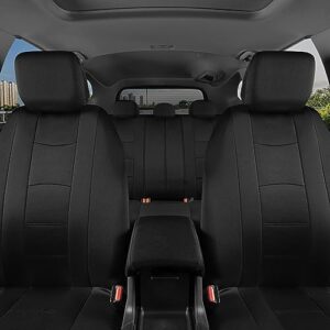 carXS Seat Covers for Cars, Black Two-Tone Car Seat Covers with Matching Back Seat Cover, Made to Fit Most Auto Truck Van SUV, Interior Car Accessories, Car Seat Cover Full Set