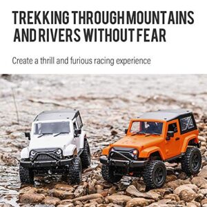 GoolRC f1 rc car, 1/14 Scale 2.4ghz Remote Control car, 4wd 30km/h high Speed Racing car, All terrains Off Road rc Monster Vehicle Truck Crawler with led Light for Kids and Adults (Orange Hardtop)