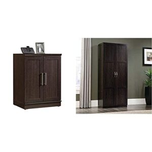 sauder homeplus base cabinet, dakota oak finish & 419496 miscellaneous storage storage cabinet, l: 29.375" x w: 16.125" x h: 71.125", cinnamon cherry finish