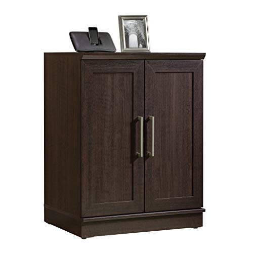 Sauder Homeplus Base Cabinet, Dakota Oak Finish & 419496 Miscellaneous Storage Storage Cabinet, L: 29.375" x W: 16.125" x H: 71.125", Cinnamon Cherry Finish