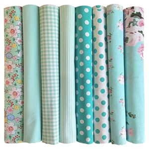 mililanyo 8pcs 18 x 22inches (46x56cm) cotton fabric green pattern pre-cut quilt squares fat quarters fabric bundles for sewing and quilting