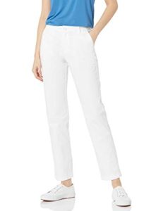 amazon essentials women's stretch twill chino pant (available in classic and curvy fits), bright white, 8
