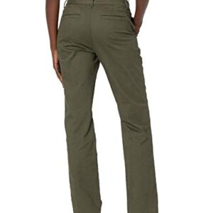 Amazon Essentials Women's Stretch Twill Chino Pant (Available in Classic and Curvy Fits), Dark Olive, 10