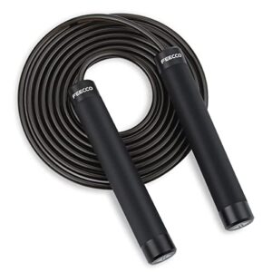 feecco 1/2 lb weighted jump rope for boxing, cardio, crossfit workout, 8~11ft range adjustable length steel ropes with ball bearings and metal handles, suitable for men and women