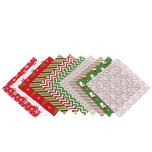 20pcs Christmas Cotton Fabric Bundles Sewing Square Fabric Christmas Patterns Quilting Fabric Patchwork Precut Fabric Scraps for DIY Craft Christmas Party Supplies Random Style