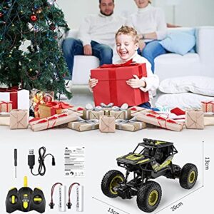 DoDoeleph Remote Control Car Metal,RC Monster Trucks,1/20 Scale LED 2WD 4 Channel All Terrains Off Road Vehicle 2X Rechargeable Batteries 54+mins Running Toy Gift for Boys Girls Kids Adults