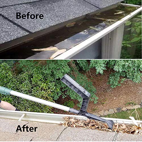 Home Gutter Tool Gutter Cleaning Spoon and Scoop, Threaded Design Roof Gutters Cleaning Tool for Garden, Ditch, Villas, Townhouses