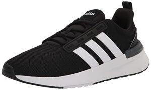 adidas men's racer tr21 trail running shoe, black/white/core black, 9.5