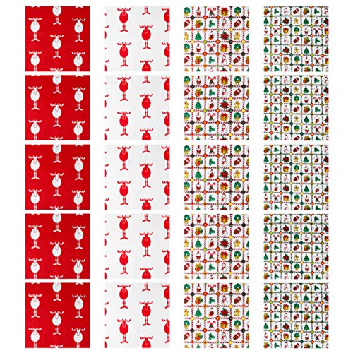 MILISTEN Japanese Fabric 6pcs Christmas Cotton Fabric Quilting Patchwork Bundles Fat Quarters Precut Scraps for Xmas Stocking Wreath Doll Dress Apron Pet Cloth DIY Sewing Craft 25X25CM Facemaks