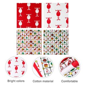 MILISTEN Japanese Fabric 6pcs Christmas Cotton Fabric Quilting Patchwork Bundles Fat Quarters Precut Scraps for Xmas Stocking Wreath Doll Dress Apron Pet Cloth DIY Sewing Craft 25X25CM Facemaks