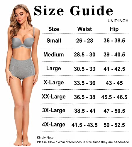 MISSWHO Womens Underwear Cotton High Waisted Panties Soft Tummy Control Calzones De Mujer Briefs For Ladies My Orders Placed By Me Your Recent Delivered (Multipack,Large)