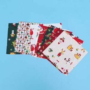 MILISTEN 6pcs Christmas Cotton Fabric Xmas Theme Quilting Cloth Piece Fat Patchwork Bundles Quarters Precut Scraps for Xmas Dress Cloth Bag DIY Sewing Craft 20x25cm Random Pattern