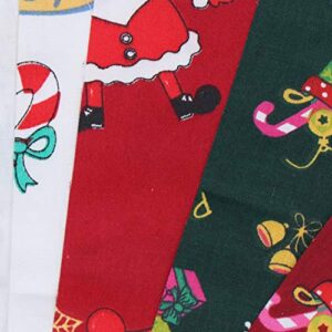 MILISTEN 6pcs Christmas Cotton Fabric Xmas Theme Quilting Cloth Piece Fat Patchwork Bundles Quarters Precut Scraps for Xmas Dress Cloth Bag DIY Sewing Craft 20x25cm Random Pattern