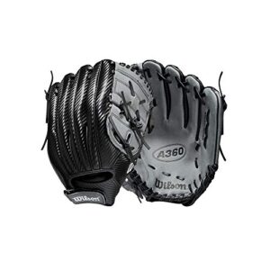 wilson sporting goods a360 baseball 12"" - right hand throw,12"",black (large) (wbw10018712)