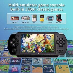 ZWYING Handheld Game Consoles for Kids and Adult, Built-in Free Retro Video Games, 4.3’’HD Screen with Joystick TV Output, Portable Gaming Player, Christmas’s Best Gift for Boys Girls(Black)