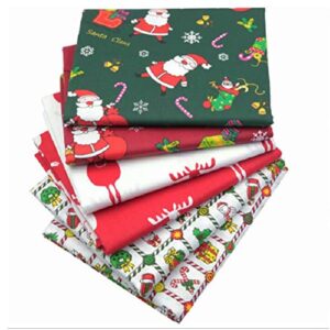 6pcs 50cm x 50cm christmas cotton fabric bundles sewing patchwork squares precut fabric scraps suitable for diy sewing quilting christmas gifts and various handicrafts