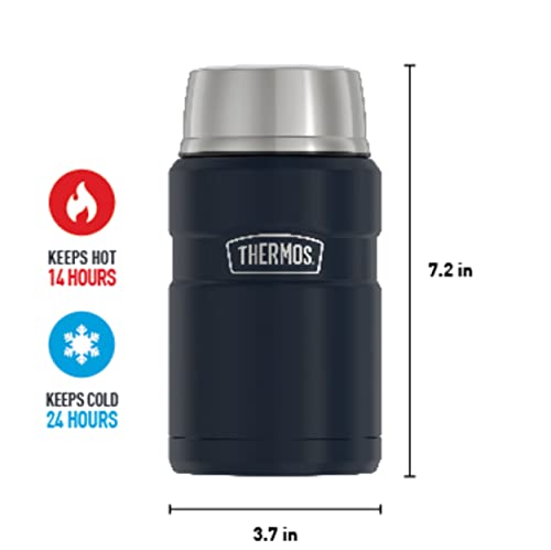 THERMOS Stainless King Vacuum-Insulated Food Jar, 24 Ounce, Midnight Blue